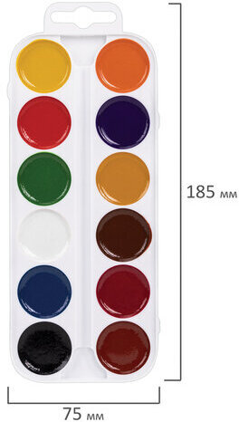 Краски акварельные медовые 12 цветов ПИФАГОР "ВЕСЕЛАЯ ТАКСА", картонная коробка, 192007