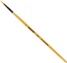 Кисть ПИФАГОР, СИНТЕТИКА, круглая, № 1, деревянная лакированная ручка, с колпачком, 200841