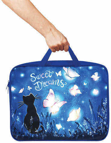 Папка на молнии с ручками BRAUBERG А4, 1 отделение, полиэстер, 80 мм, "Sweet dreams", 270959