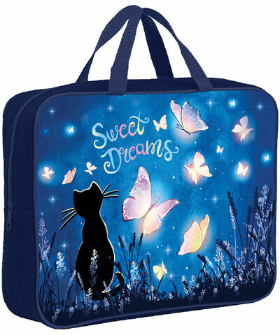 Папка на молнии с ручками BRAUBERG А4, 1 отделение, полиэстер, 80 мм, "Sweet dreams", 270959