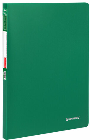 Папка 30 вкладышей BRAUBERG "Office", зеленая, 0,5 мм, 271326
