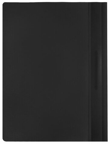 Скоросшиватель пластиковый BRAUBERG, А4, 130/180 мкм, черный, 220382