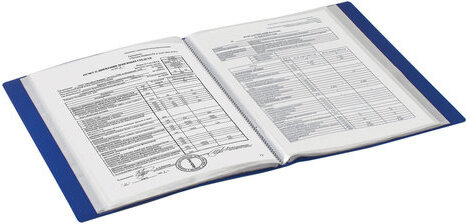 Папка 100 вкладышей BRAUBERG "Office", синяя, 0,8 мм, 222640