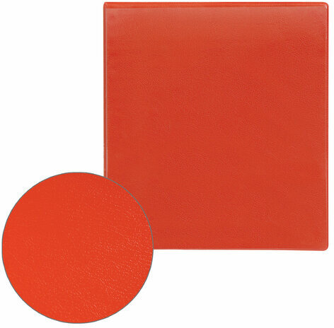 Папка на 4 кольцах с передним прозрачным карманом BRAUBERG, картон/ПВХ, 65 мм, красная, до 400 листов, 223531