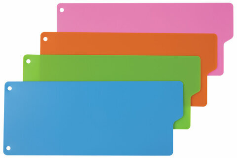 Разделитель пластиковый (полосы 105х240 мм), 12 листов, без индексации, по цветам, BRAUBERG, 225632