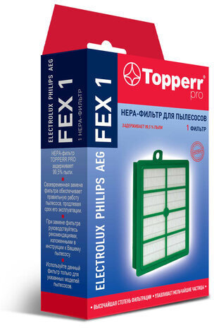 Сменный HEPA-фильтр TOPPERR FEX 1, для пылесосов ELECTROLUX, PHILIPS, AEG, 1104