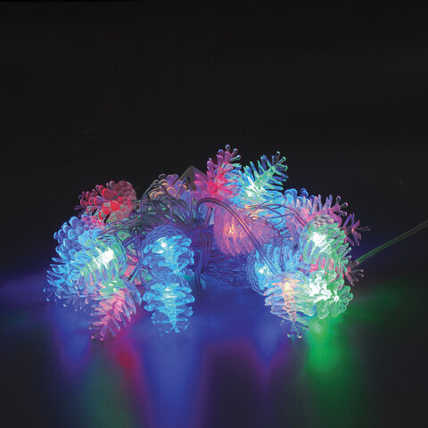 Электрогирлянда-нить комнатная "Шишки" 4,3 м, 30 LED, мультицветная, 220 V, ЗОЛОТАЯ СКАЗКА, 591267