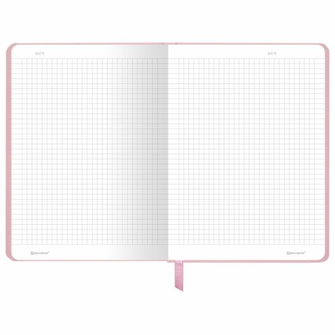 Блокнот с резинкой в клетку 96 л., А5 145х203 мм, твердая обложка, BRAUBERG, "Minimal", розовый, 116319