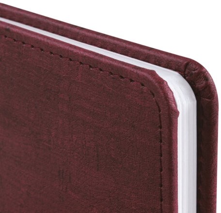 Еженедельник датированный 2026 МАЛЫЙ ФОРМАТ 95х155 мм, А6, BRAUBERG "Wood", под кожу, бордо, 117196