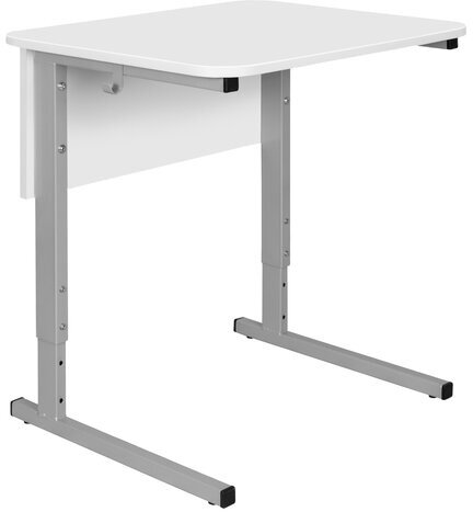 Стол-парта 1-местный регулируемый СУТ.54, 600х500х520-640 мм, рост 2-4, серый каркас, ЛДСП белая