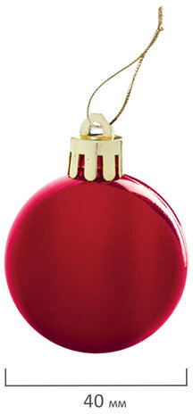 Шары елочные ЗОЛОТАЯ СКАЗКА, НАБОР, 12 шт., пластик, 4 см, КРАСНЫЕ, глянец, подвес, 591123