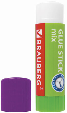 Клей-карандаш BRAUBERG MIX, 25 г, PVP основа, 229073