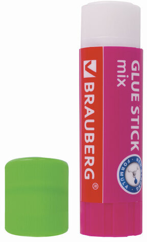 Клей-карандаш BRAUBERG MIX, 25 г, PVP основа, 229073