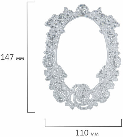 Нож "Рамка с розами" для Машинки для вырубки и тиснения ОС-5, 110х147,5 мм, ОСТРОВ СОКРОВИЩ, 663815, 861-124-015