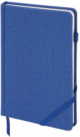 Ежедневник недатированный А5 138x213 мм BRAUBERG "Finest" под кожу, резинка, 136 л., синий, 111872