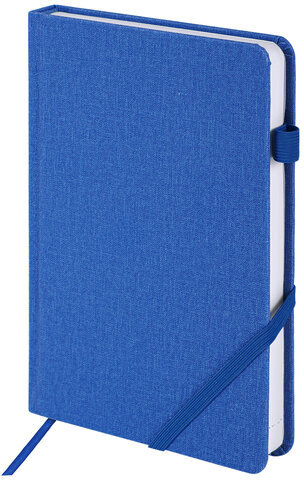 Ежедневник недатированный А5 138x213 мм BRAUBERG "Finest" под кожу, резинка, 136 л., синий, 111872