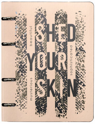 Тетрадь на кольцах А5 (180х220 мм), 80 л., под кожу, BRAUBERG VISTA, "Shed your skin", 112133