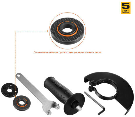Машина шлифовальная угловая, 800 Вт, диск 125 мм, 11000 оборотов/мин, ЗУБР УШМ-125-800 М3