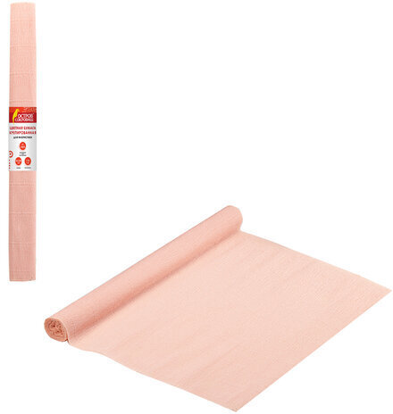 Бумага гофрированная/креповая, 110 г/м2, 50х250 см, персиковая, в рулоне, ОСТРОВ СОКРОВИЩ, 112535