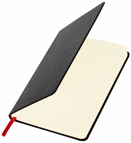 Ежедневник недатированный А5 138х213 мм BRAUBERG "Office", под кожу, 160 л., черный, 113290