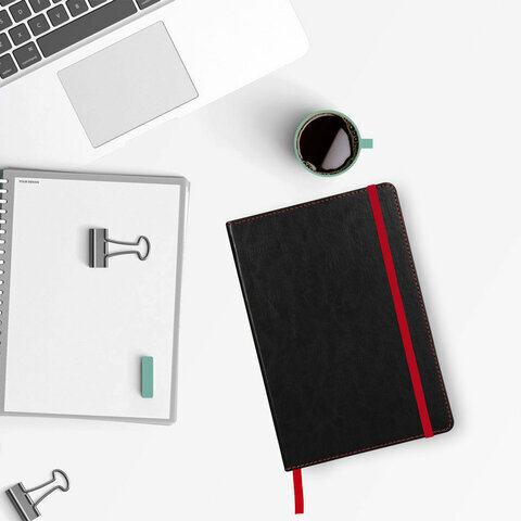 Ежедневник недатированный А5 138х213 мм BRAUBERG "Office", под кожу, 160 л., черный, 113290