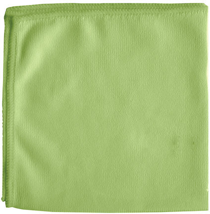 Салфетка для стекол и зеркал, гладкая микрофибра, 30х30 см, зеленая, LAIMA, 603933