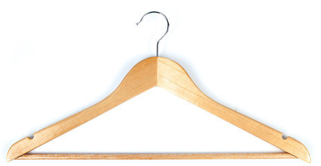 Вешалки-плечики, размер 48-50, КОМПЛЕКТ 5 шт., деревянная, перекладина, цвет сосна, ЛЮБАША Эконом, 604895