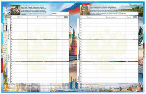 Дневник 1-11 класс 40 л., твердый, BRAUBERG, ламинация, цветная печать, "РОССИЙСКОГО ШКОЛЬНИКА-9", 106861