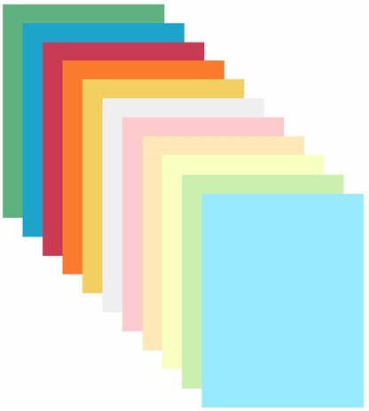 Бумага цветная 11 цветов BRAUBERG "MULTICOLOR", А4, 80 г/м2, 120 л. (10 цветов x 10 листов + 20 белых листов), 116012