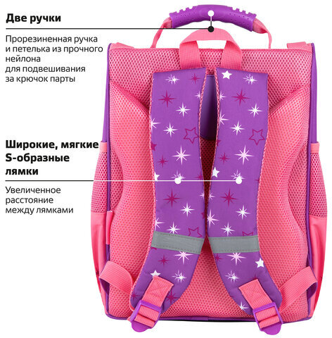 Ранец ПИФАГОР BASIC, 1 отделение, 3 кармана, эргономичная спинка, "Happy unicorn", 35х28х18 см, 271372