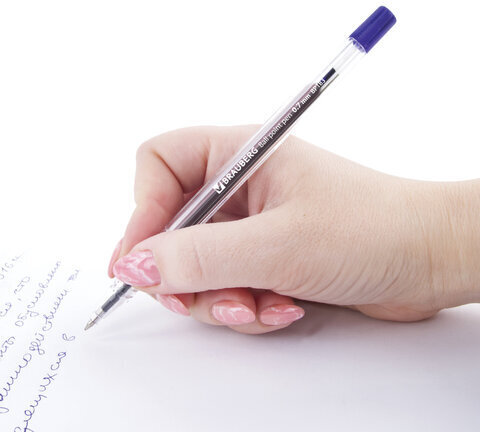 Ручка шариковая BRAUBERG "Flash", СИНЯЯ, корпус прозрачный, узел 0,7 мм, линия письма 0,35 мм, 141031