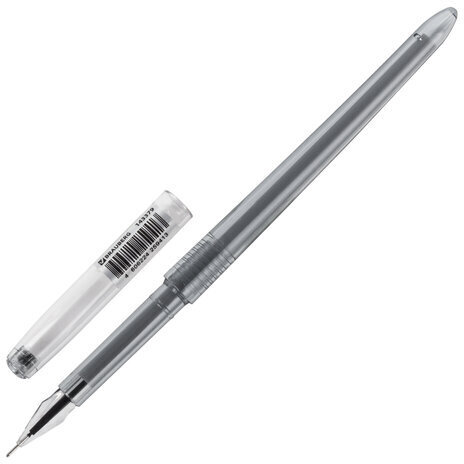 Ручка гелевая BRAUBERG DIAMOND, ЧЕРНАЯ, игольчатый узел 0,5 мм, линия письма 0,25 мм, 143379