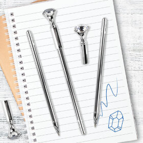 Ручка фигурная шариковая ЮНЛАНДИЯ &quot;Кристалл&quot;, корпус ассорти, СИНЯЯ, пишущий узел 0,7 мм, 143788