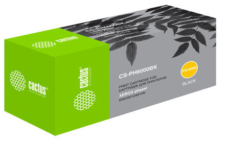 Картридж лазерный CACTUS (CS-PH6000BK) для XEROX Phaser 6000/6010N, черный, ресурс 2000 стр.
