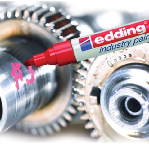 Маркер-краска лаковый (paint marker) EDDING "8750", СИНИЙ, 2-4 мм, круглый наконечник, алюминиевый корпус, E-8750/3