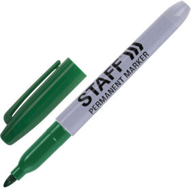 Маркер перманентный (нестираемый) STAFF &quot;EVERYDAY&quot; PM-233, ЗЕЛЕНЫЙ, эргономичный корпус, круглый наконечник 2 мм, 151236