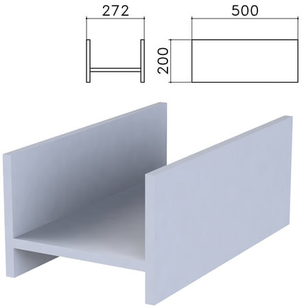Подставка под системный блок "Бюджет", 272х500х200 мм, серая, 402669-030