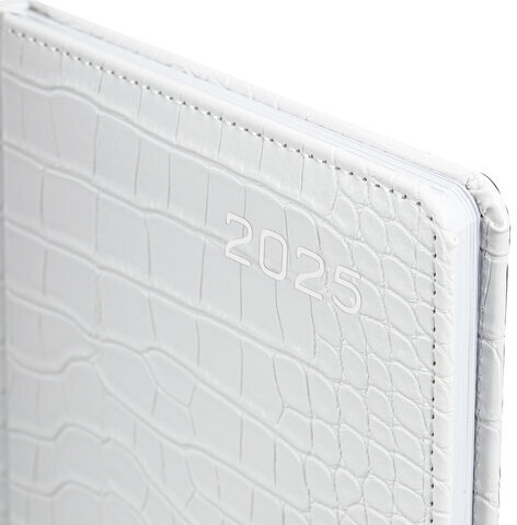 Еженедельник датированный 2025, А5, 145х215 мм, BRAUBERG "Party", под кожу, белый, 115969