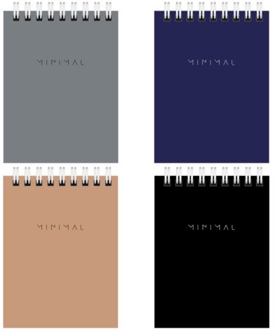 Блокнот МАЛЫЙ ФОРМАТ А7 75х105 мм, 40 л., гребень, картон, клетка, BRAUBERG "Minimal Classic", 116430