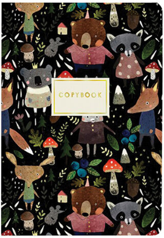 Тетрадь ЕВРО А5 40 л. BRUNO VISCONTI сшивка, клетка, Soft Touch, фольга, бежевая бумага 70 г/м2, "ЗВЕРЯТА", 7-40-105