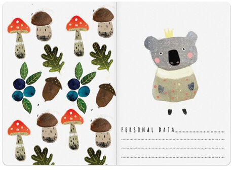 Тетрадь ЕВРО А5 40 л. BRUNO VISCONTI сшивка, клетка, Soft Touch, фольга, бежевая бумага 70 г/м2, "ЗВЕРЯТА", 7-40-105