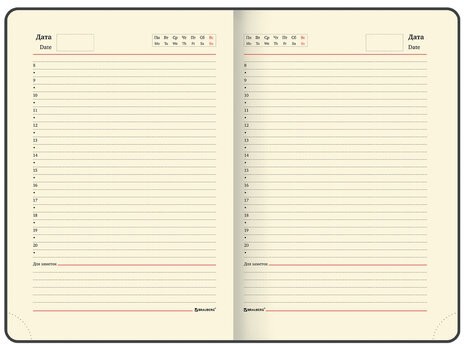 Ежедневник недатированный А5 138х213 мм, BRAUBERG "Iguana", под кожу, 160 л., белый, 114458