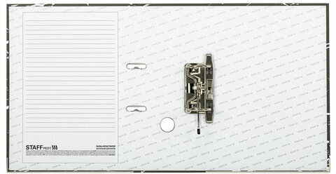 Папка-регистратор STAFF "Profit" с мраморным покрытием, 50 мм, с уголком, черная, СЪЕМНЫЙ МЕХАНИЗМ, 272008