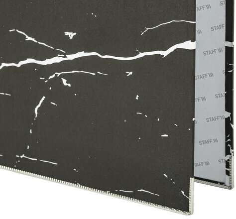 Папка-регистратор STAFF "Profit" с мраморным покрытием, 50 мм, с уголком, черная, СЪЕМНЫЙ МЕХАНИЗМ, 272008