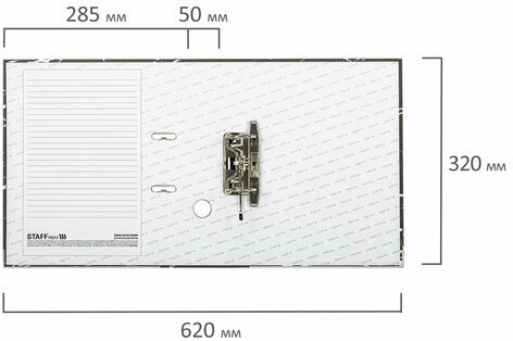 Папка-регистратор STAFF "Profit" с мраморным покрытием, 50 мм, с уголком, черная, СЪЕМНЫЙ МЕХАНИЗМ, 272008