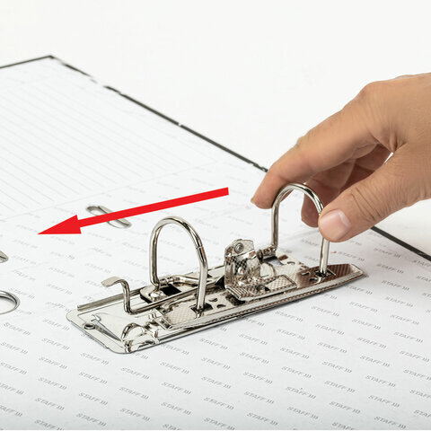 Папка-регистратор STAFF "Profit" с мраморным покрытием, 50 мм, с уголком, черная, СЪЕМНЫЙ МЕХАНИЗМ, 272008