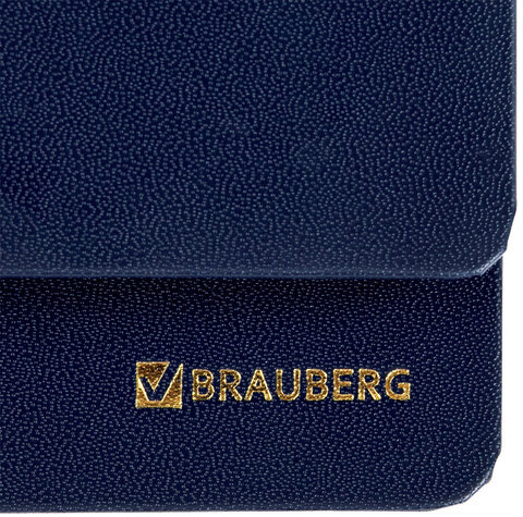 Планинг датированный 2024 305х140 мм BRAUBERG "Select", балакрон, темно-синий, 114815
