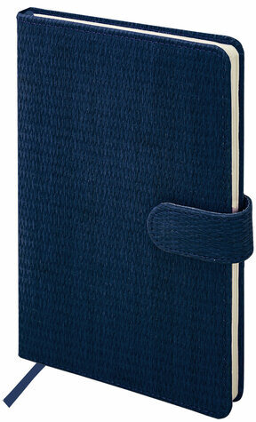 Еженедельник датированный 2024 А5 145х215 мм BRAUBERG "Augustus", под кожу, темно-синий, 115018