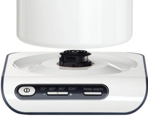 Чайник BOSCH TWK8611P, 1,5 л, 2400 Вт, закрытый нагревательный элемент, нержавеющая сталь, белый