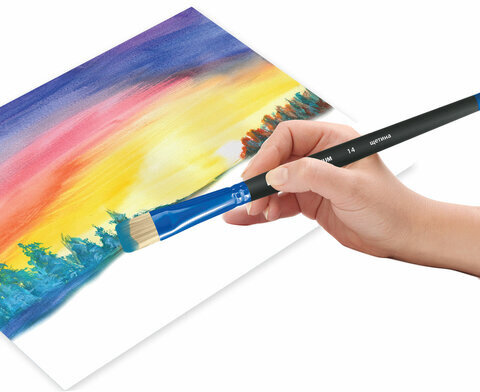 Кисть щетина, плоская № 14, BRAUBERG PREMIUM, 200998